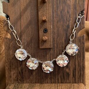Elegant Silver Necklace with Crystal Accents